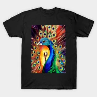 STUNNING AND BEAUTIFUL AND COLORFUL SINGLE PEACOCK T-Shirt